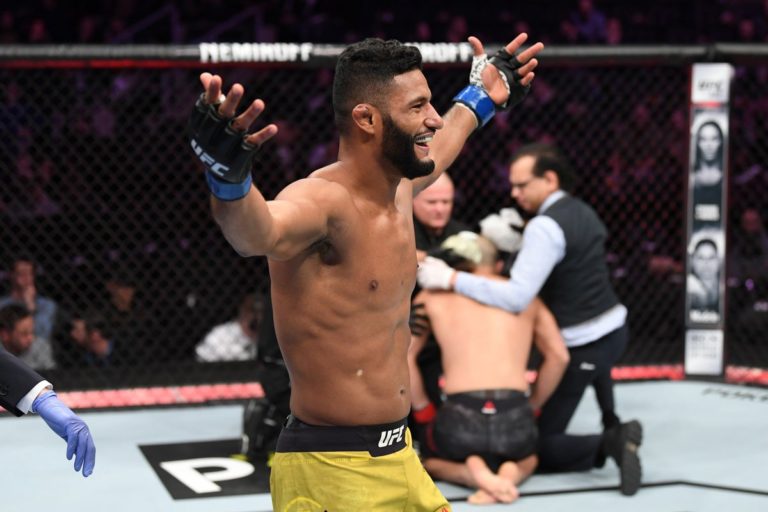 Dhiego Lima celebrates his UFC win in December