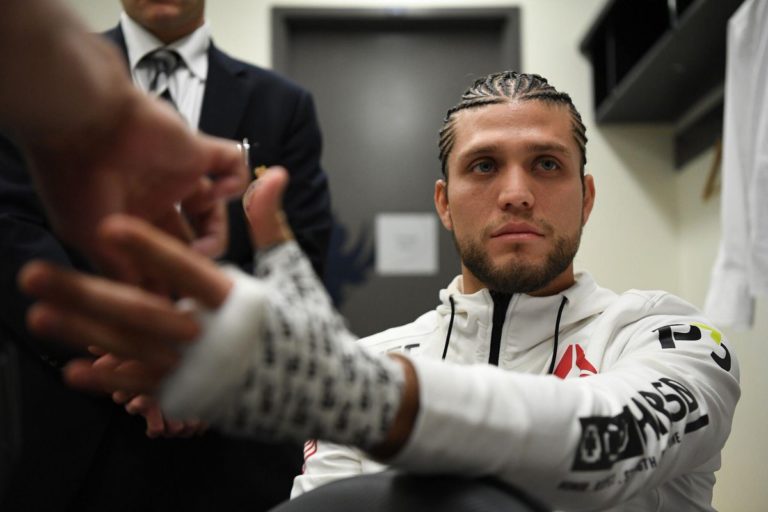 Brian Ortega backstage before UFC event