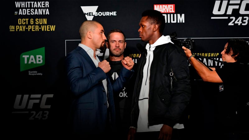 Whittaker and Adesanya staredown