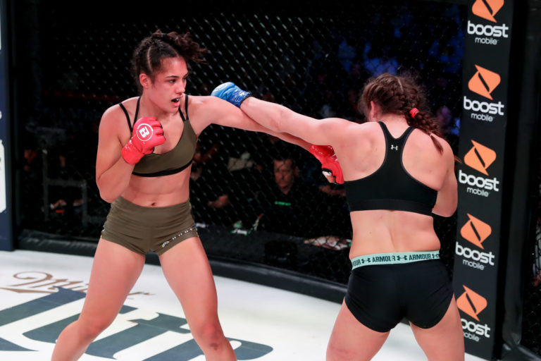 Janay Harding competing at Bellator 219