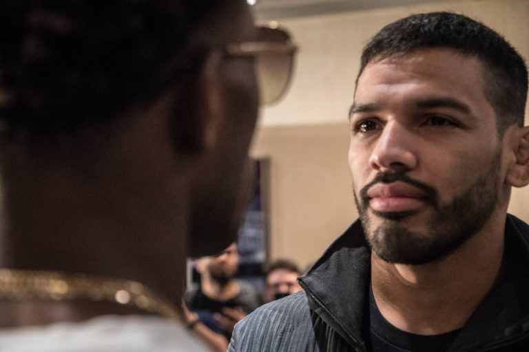 Julio Arce at the UFC 244 media day staredowns