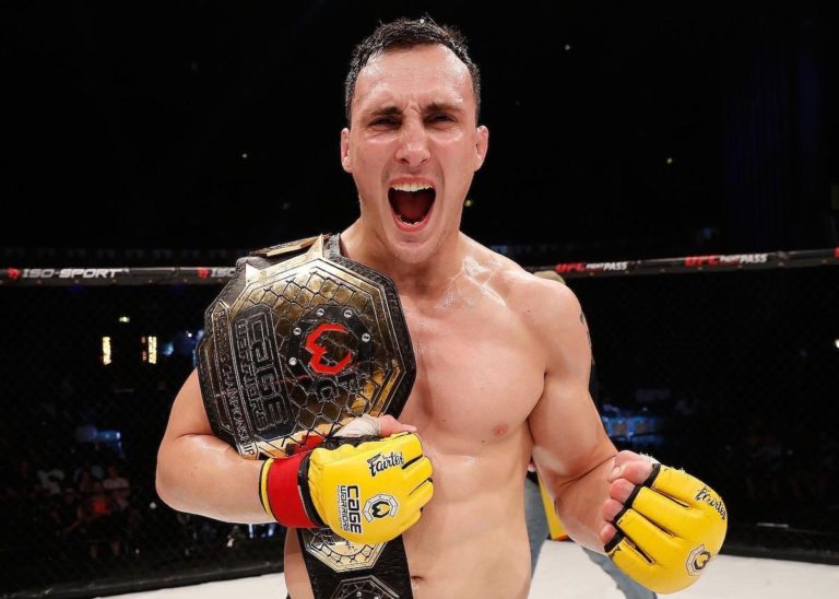 Modestas Bukauskas after winning the Cage Warriors title