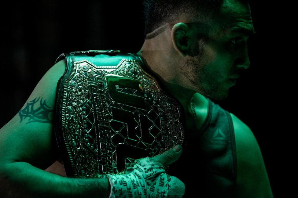Tony Ferguson with his UFC Interim Lightweight Championship