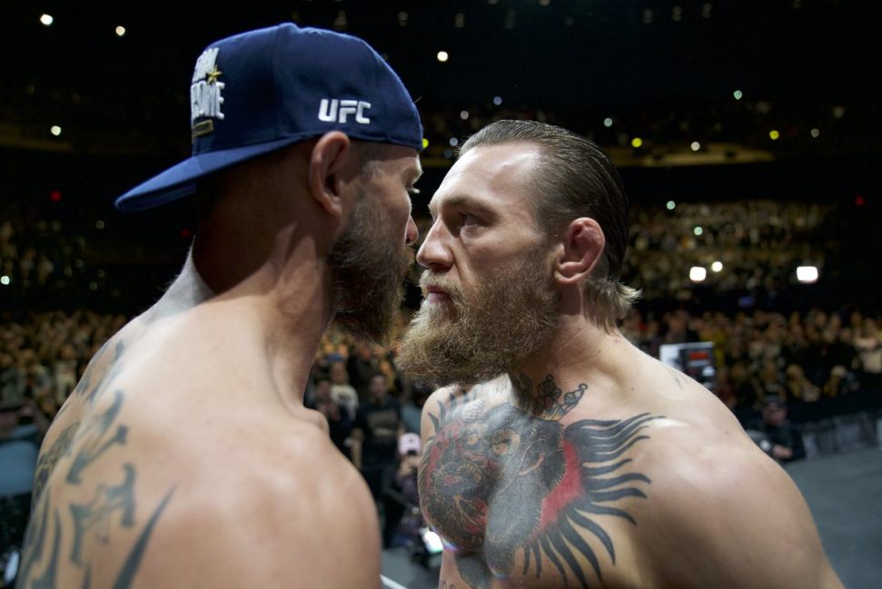 Conor McGregor and Donald Cerrone faceoff before UFC 246