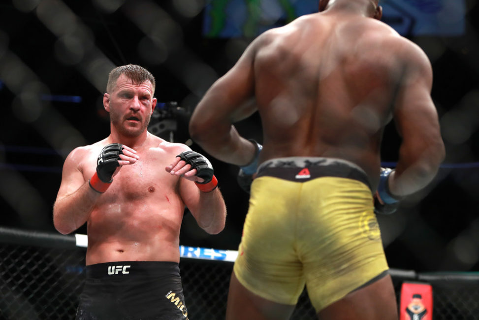 Stipe Miocic and Francis Ngannou fight at UFC 220