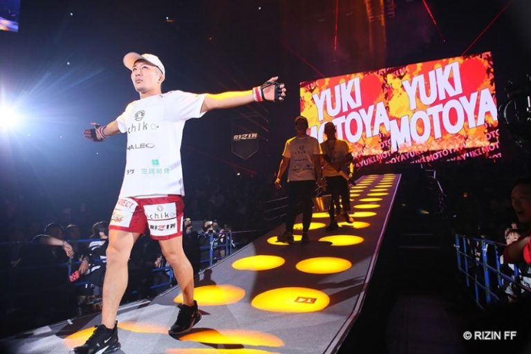 Yuki Motoya makes the walk before his fight against Patrick Mix at RIZIN 20.