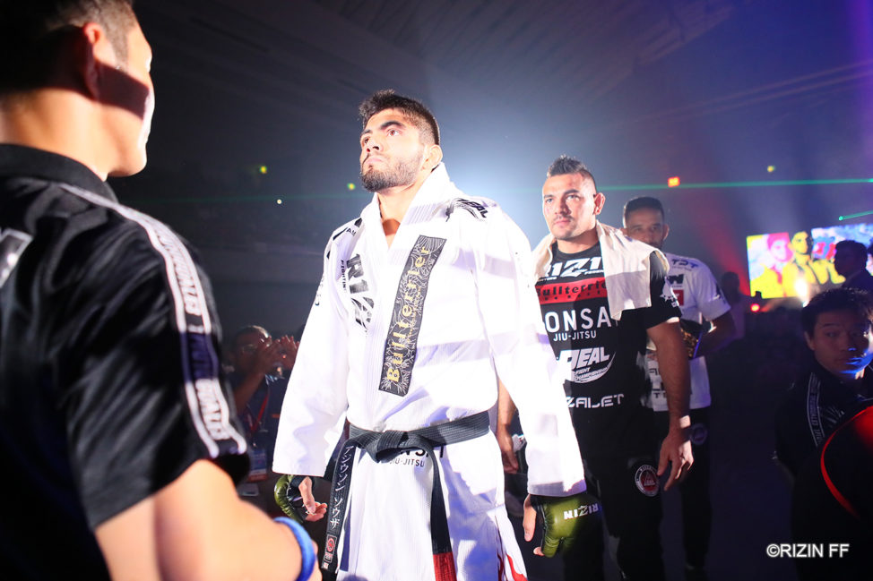 Roberto de Souza enters for his RIZIN 19 bout against Johnny Case.