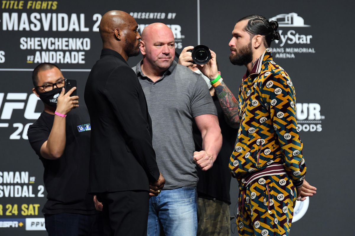 Kamaru Usman and Jorge Masvidal at UFC 261