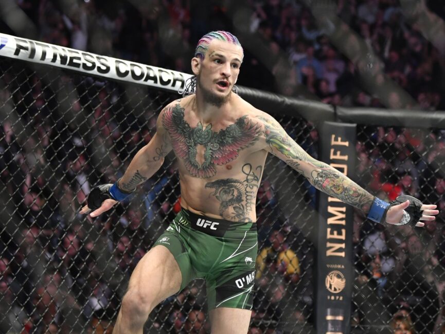 Sean O'Malley celebrates a UFC victory (Zuffa LLC)