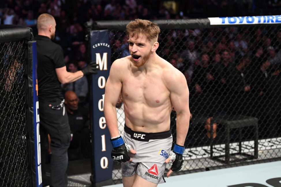 Edmen Shahbazyan celebrates a UFC victory (Zuffa LLC)