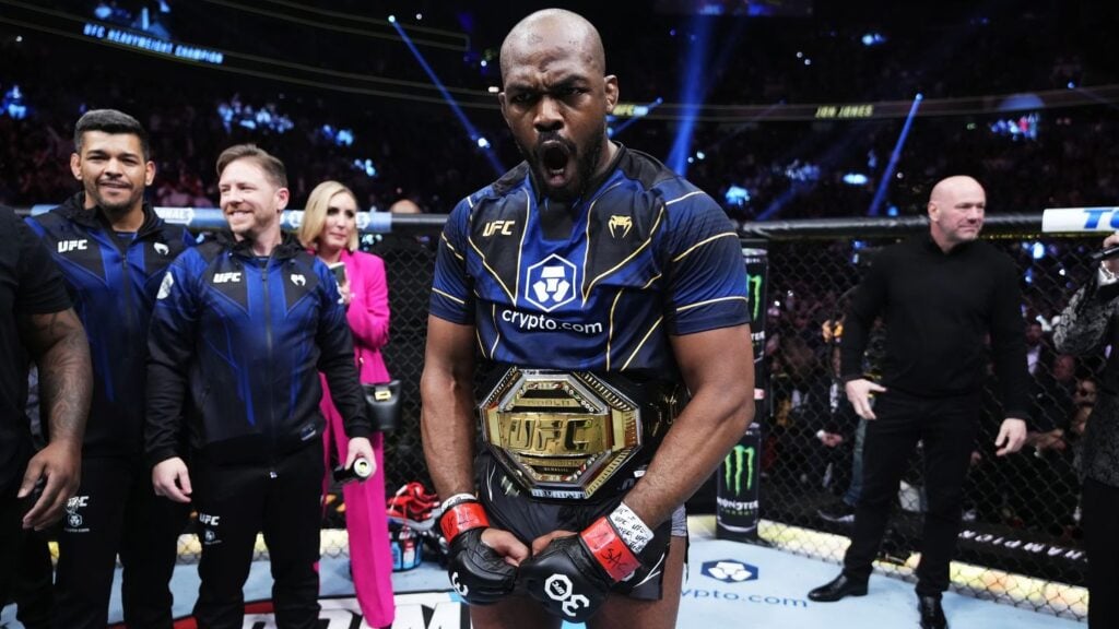 Jon Jones defeats Ciryl Gane at UFC 285 and becomes the new UFC heavyweight champion (Zuffa LLC)