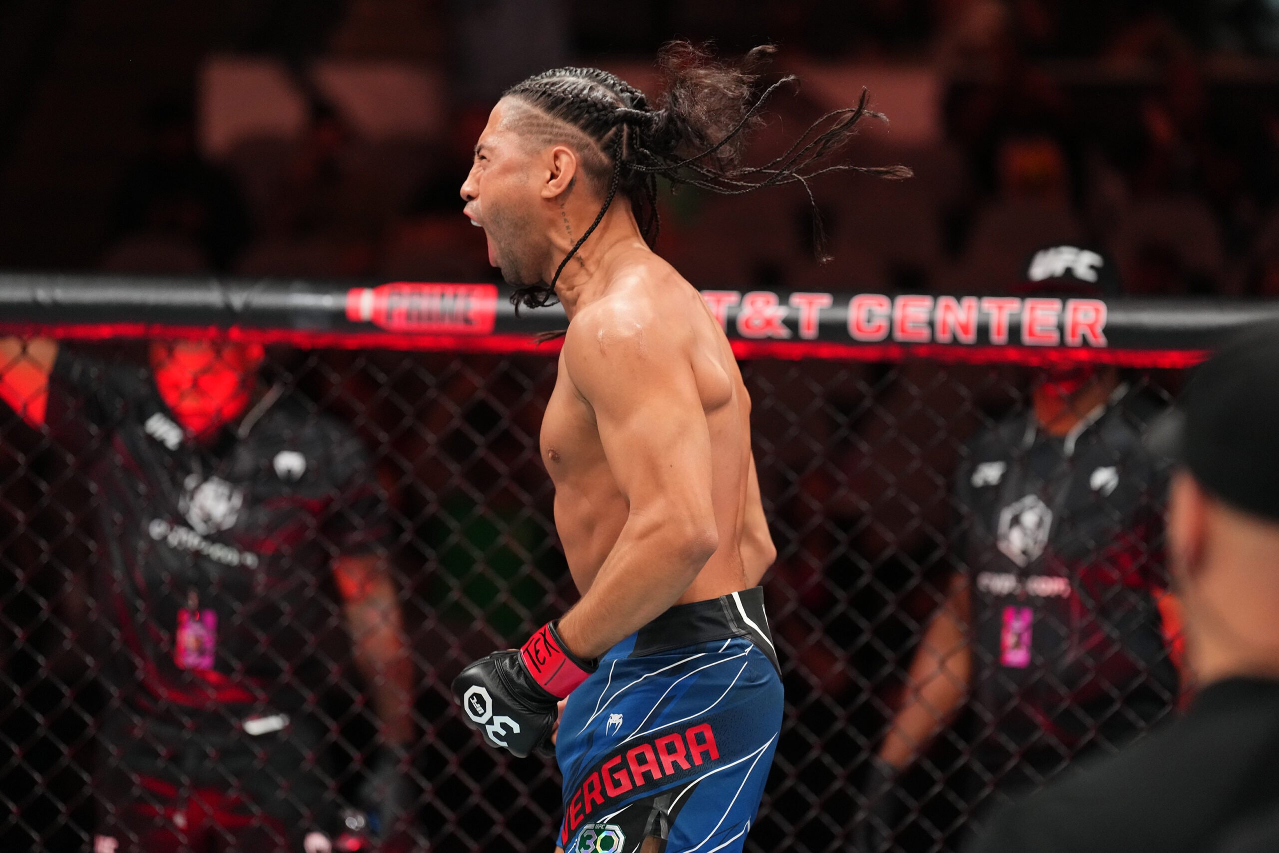 CJ Vergara celebrates his UFC victory