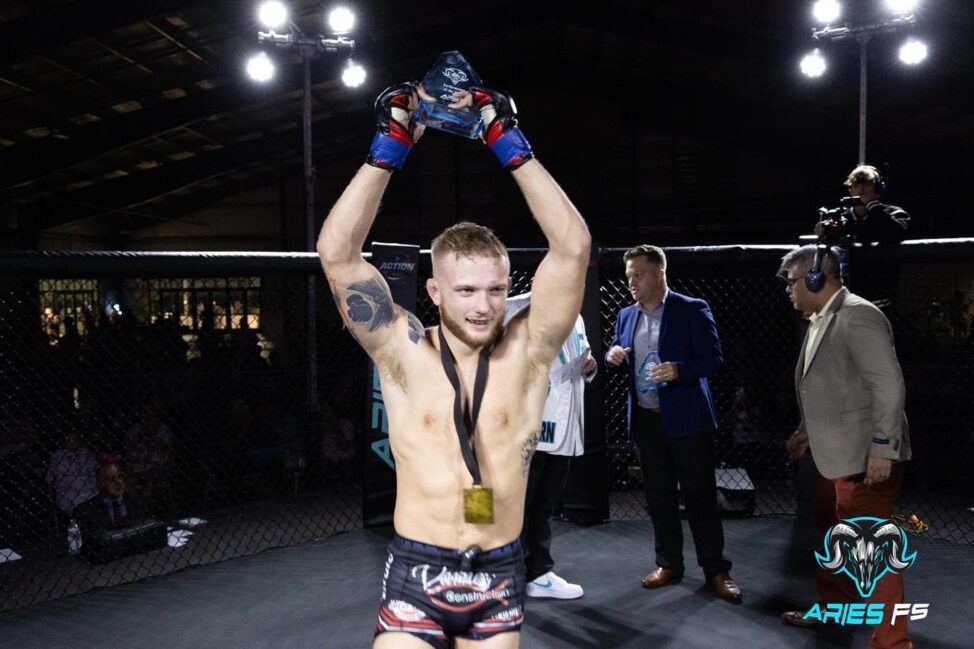 Robbie Ring celebrates his Aries victory