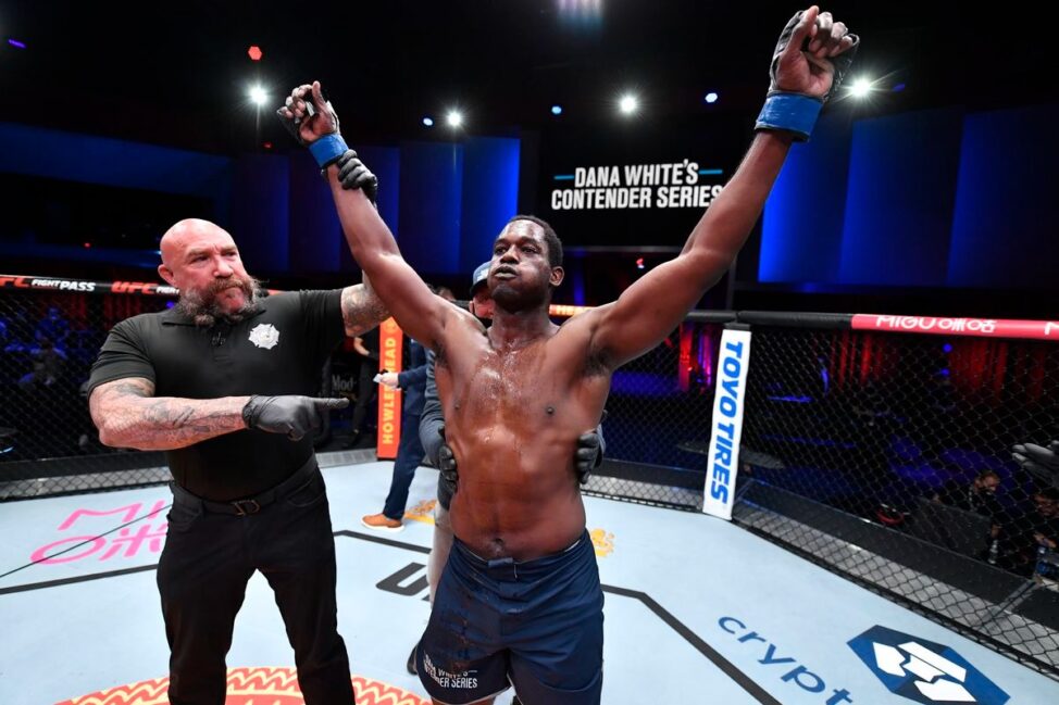 AJ Dobson celebrates his win in the UFC (Zuffa LLC)