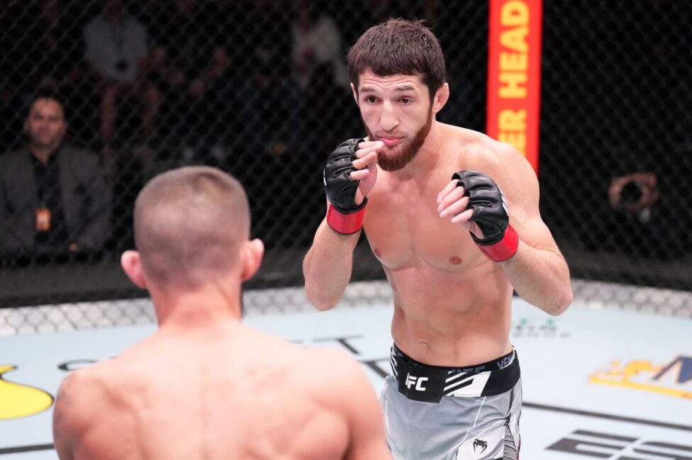 Tagir Ulanbekov fighting Nate Maness in the UFC (Zuffa LLC)