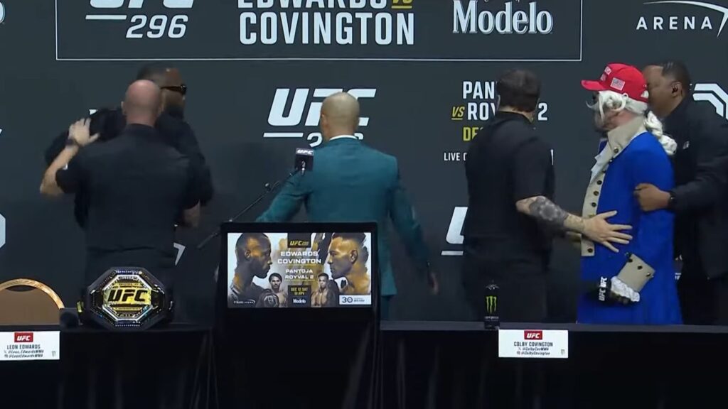 Leon Edwards and Colby Covington almost brawl after "disgusting" UFC 296 press conference remark 3