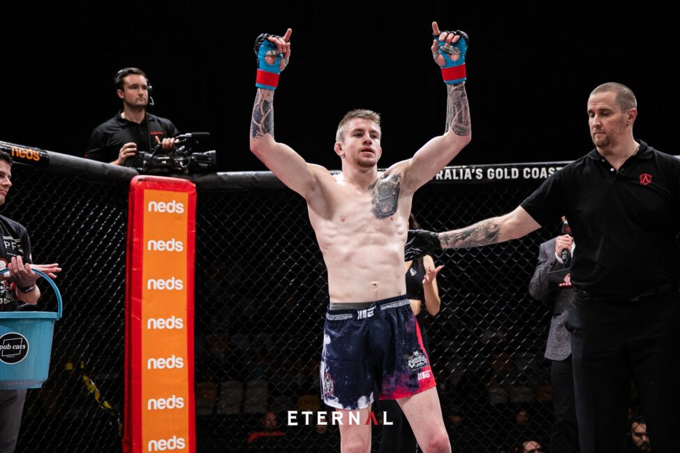 Tom Nolan celebrates his Eternal MMA victory