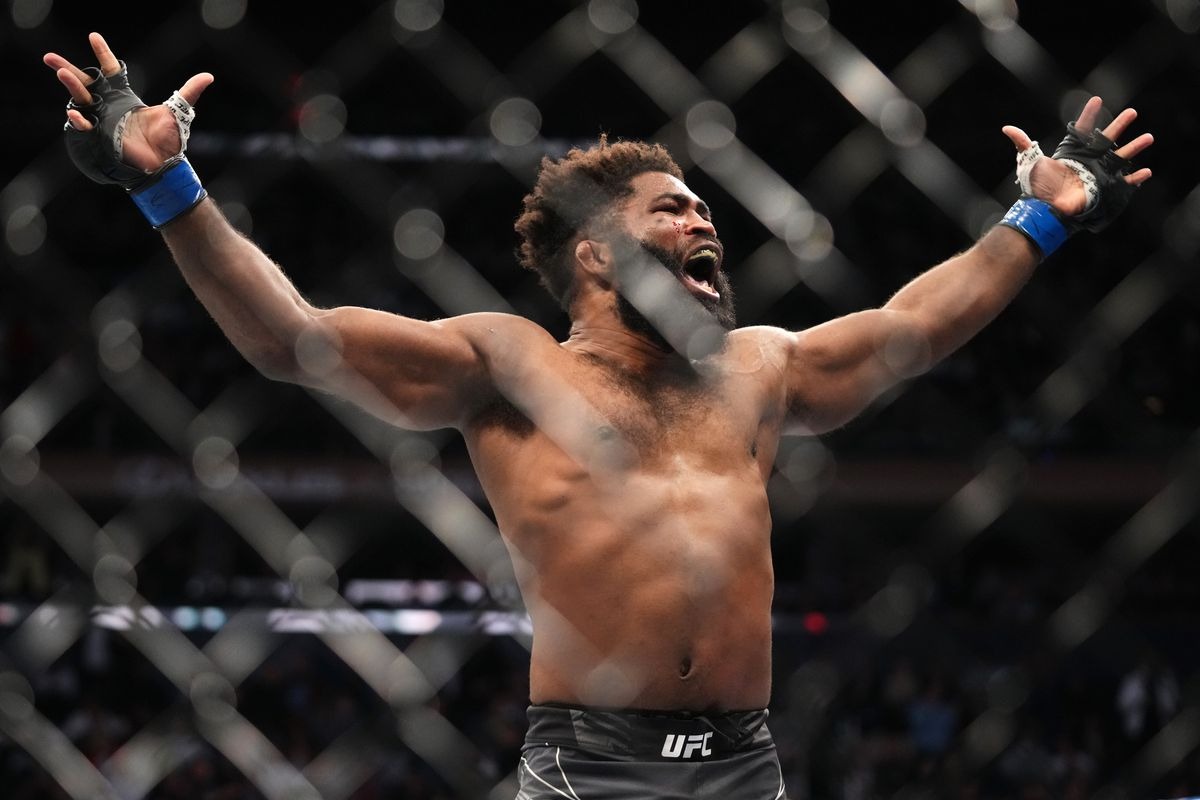 Chris Curtis celebrates his UFC win