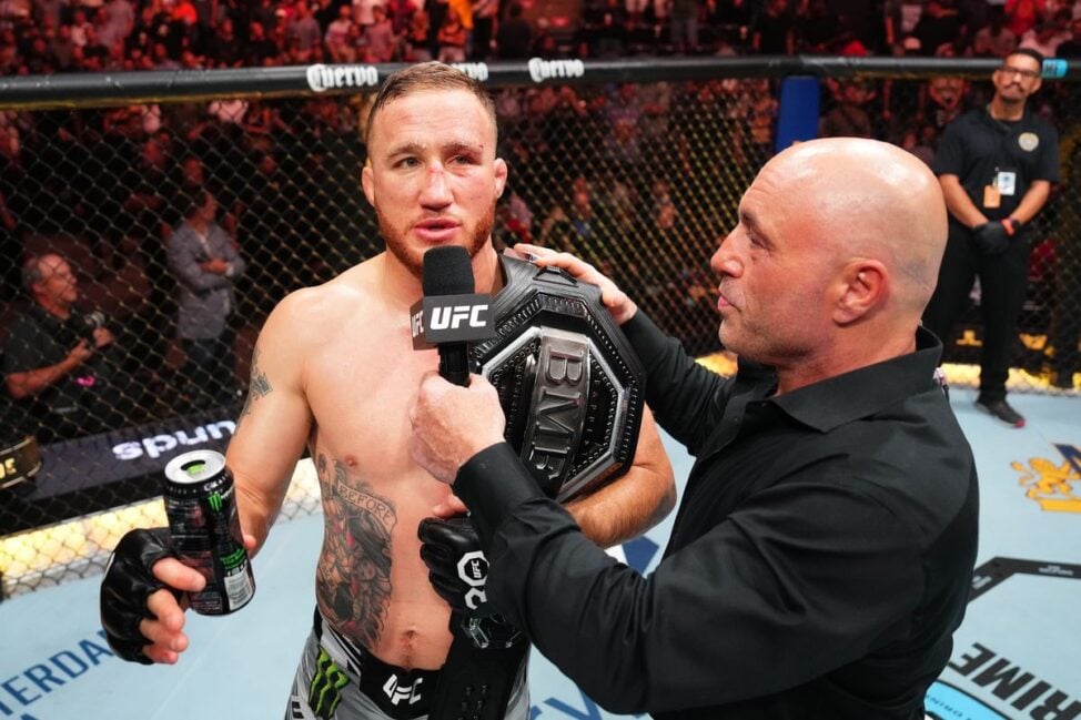 Justin Gaethje with the BMF title