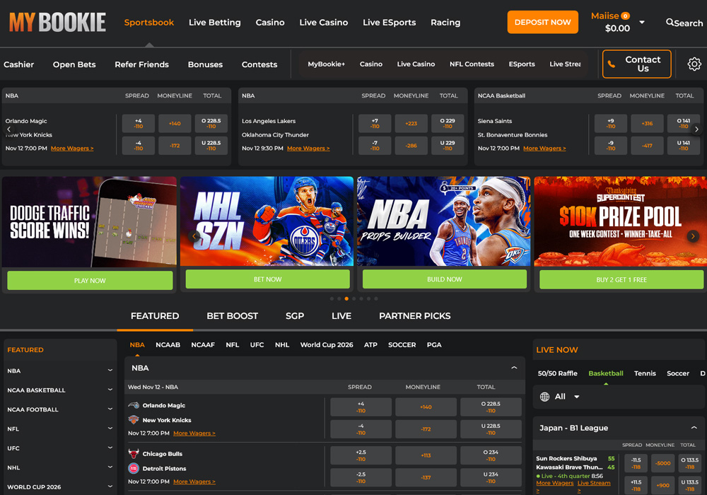 MyBookie Homepage