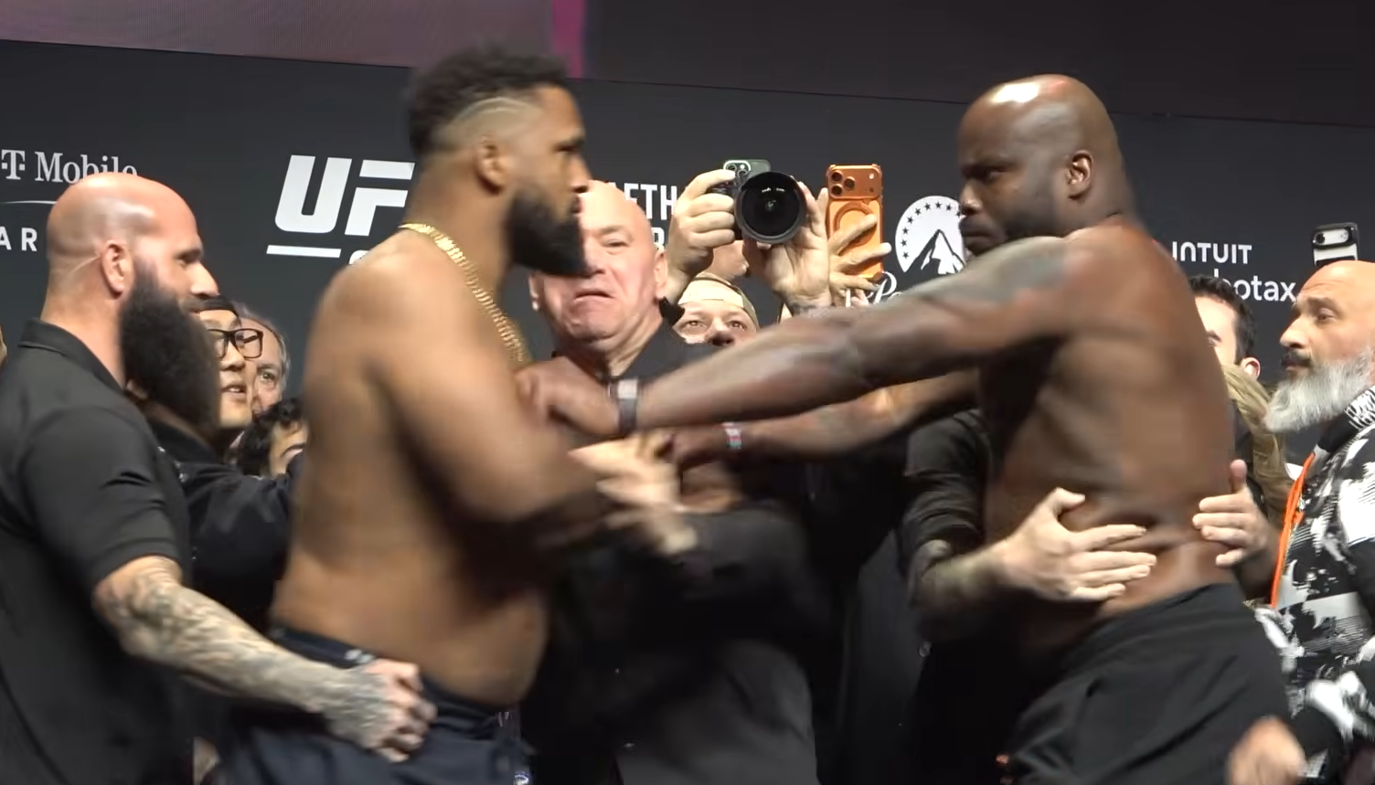 Dana White Drags Derrick Lewis Away in Heated UFC 324 Weigh-In Showdown