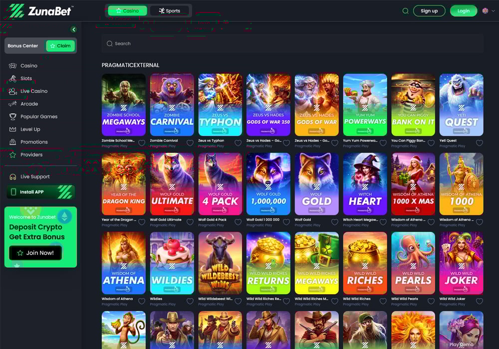 Pragmatic Play at ZunaBet