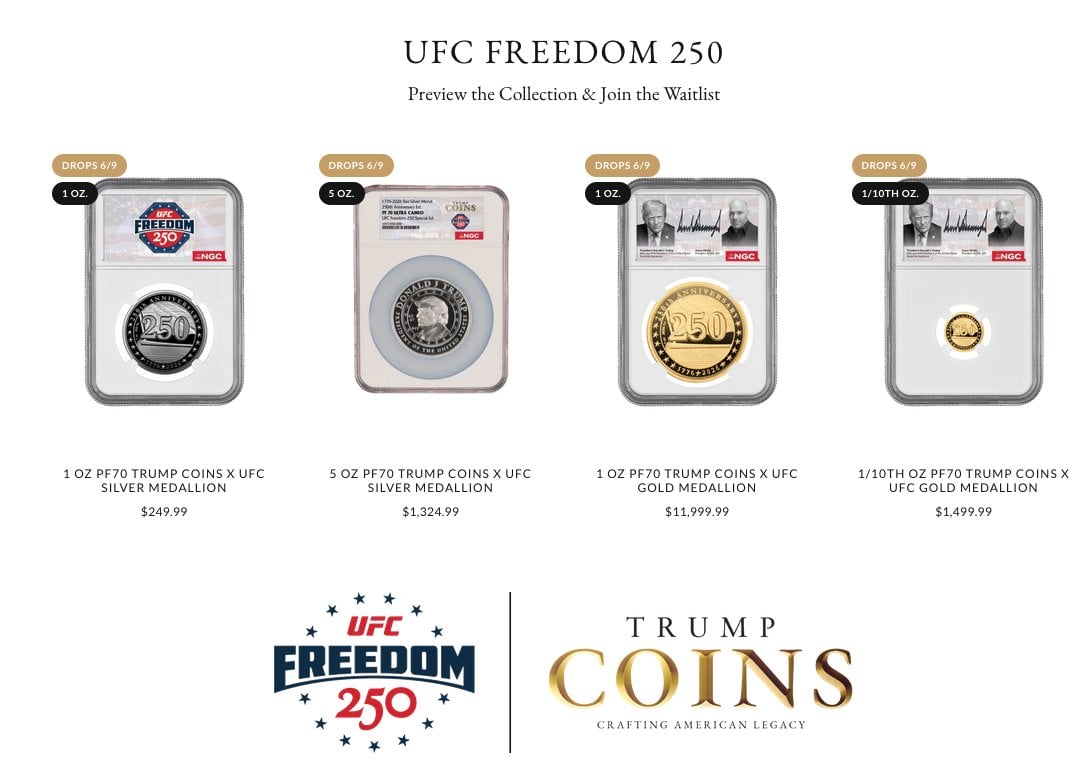 Trump’s New UFC Coins Cost Up to $12,000—After Watch Says ‘Rump’